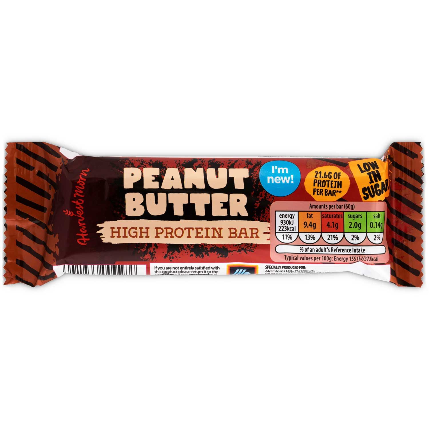 Peanut Butter High Protein Bar 60g Harvest Morn